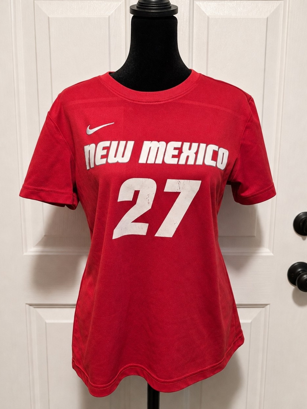 Nike UNM New Mexico Lobos #27 Dri-FIT Jersey Red Medium